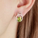 Женские Серьги Серебро Камень натуральный Хризолит