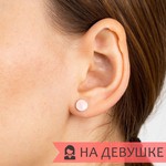 Женские Серьги Серебро Эмаль холодная Розовый кварц