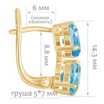 Женские Серьги Серебро Камень натуральный Топаз