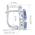 Женские Серьги Серебро Камень натуральный Танзанит