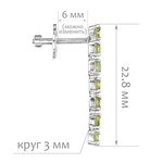 Женские Серьги Серебро Камень натуральный Хризолит