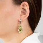 Женские Серьги Серебро Камень натуральный Хризолит