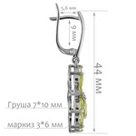 Женские Серьги Серебро Камень натуральный Хризолит