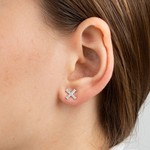 Женские Серьги Серебро Без вставок Розовый кварц