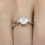 Женские Кольца Серебро Камень натуральный Лунный камень