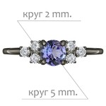 Женские Кольца Серебро Камень натуральный Танзанит