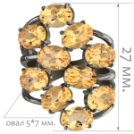 Женские Кольца Серебро Камень натуральный Цитрин