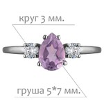 Женские Кольца Серебро Камень натуральный Аметист