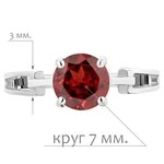 Женские Кольца Серебро Камень натуральный Гранат
