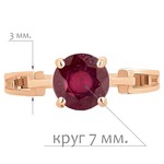 Женские Кольца Серебро Камень натуральный Рубин