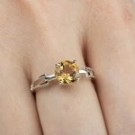 Женские Кольца Серебро Камень натуральный Цитрин