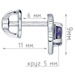 Женские Серьги Серебро Камень натуральный Сапфир