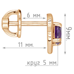 Женские Серьги Серебро Камень натуральный Аметист
