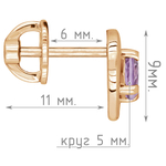Женские Серьги Серебро Камень натуральный Аметист