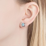 Женские Серьги Серебро Камень натуральный Апатит