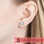 Женские Серьги Серебро Камень натуральный Апатит