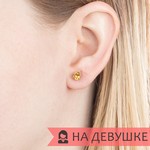 Женские Серьги Серебро Камень натуральный Цитрин
