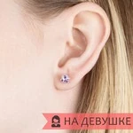 Женские Серьги Серебро Камень натуральный Аметист
