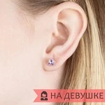 Женские Серьги Серебро Камень натуральный Аметист
