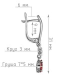 Женские Серьги Серебро Камень натуральный Гранат