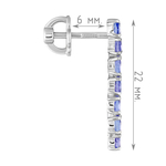 Женские Серьги Серебро Камень натуральный Танзанит