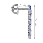 Женские Серьги Серебро Камень натуральный Танзанит