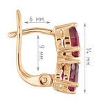 Женские Серьги Серебро Камень натуральный Рубин