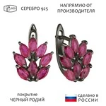 Женские Серьги Серебро Камень натуральный Рубин