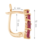 Женские Серьги Серебро Камень натуральный Рубин
