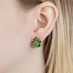 Женские Серьги Серебро Камень натуральный Хромдиопсид