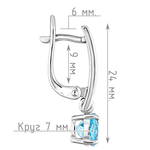 Женские Серьги Серебро Камень натуральный Топаз