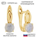 Женские Серьги Серебро Камень натуральный Лунный камень
