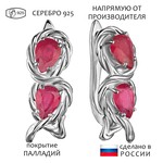 Женские Серьги Серебро Камень натуральный Рубин