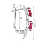 Женские Серьги Серебро Камень натуральный Рубин