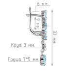 Женские Серьги Серебро Камень натуральный Топаз