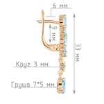 Женские Серьги Серебро Камень натуральный Топаз