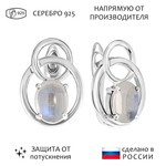 Женские Серьги Серебро Камень натуральный Лунный камень