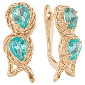 Женские Серьги Серебро Камень натуральный Апатит