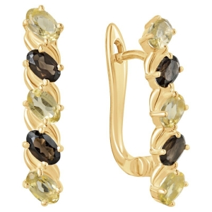 Женские Серьги Серебро Камень натуральный Раухтопаз