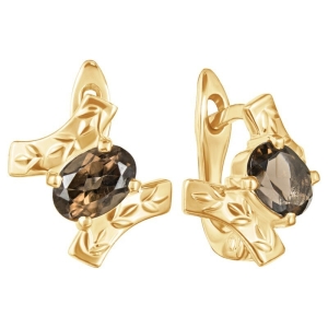 Женские Серьги Серебро Камень натуральный Раухтопаз