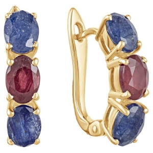 Женские Серьги Серебро Камень натуральный Сапфир