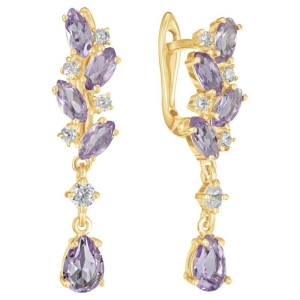 Женские Серьги Серебро Камень натуральный Аметист