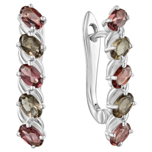 Женские Серьги Серебро Камень натуральный Гранат