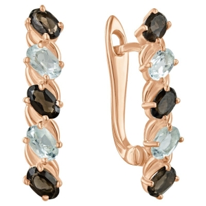 Женские Серьги Серебро Камень натуральный Раухтопаз