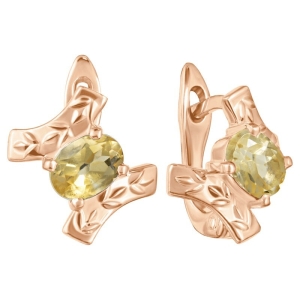 Женские Серьги Серебро Камень натуральный Цитрин