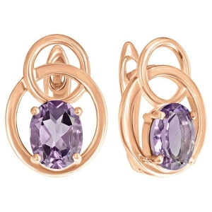 Женские Серьги Серебро Камень натуральный Аметист