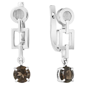 Женские Серьги Серебро Камень натуральный Раухтопаз