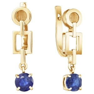 Женские Серьги Серебро Камень натуральный Сапфир