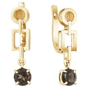 Женские Серьги Серебро Камень натуральный Раухтопаз