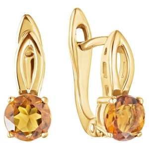 Женские Серьги Серебро Камень натуральный Цитрин